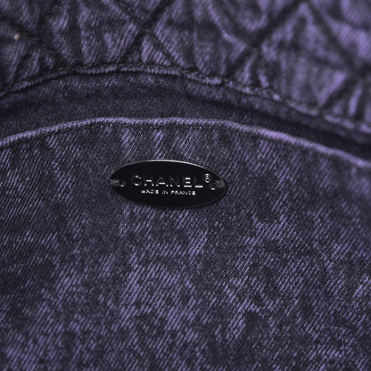 Chanel Denim Quilted Denimpression Flap Purple Black 6 of 10