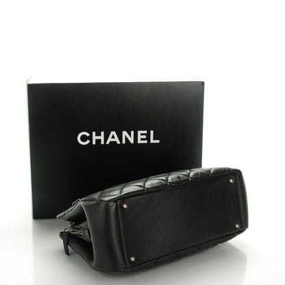 Chanel Aged Calfskin Quilted Small Crown Tote Black 4 of 7