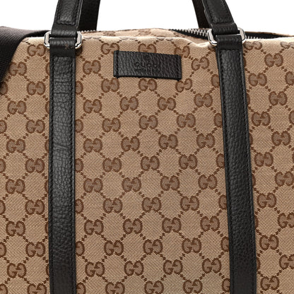 Gucci Monogram Dollar Calfskin Boston Duffle Bag Beige Ebony Testa di Moro Marrone Scuro 8 of 11