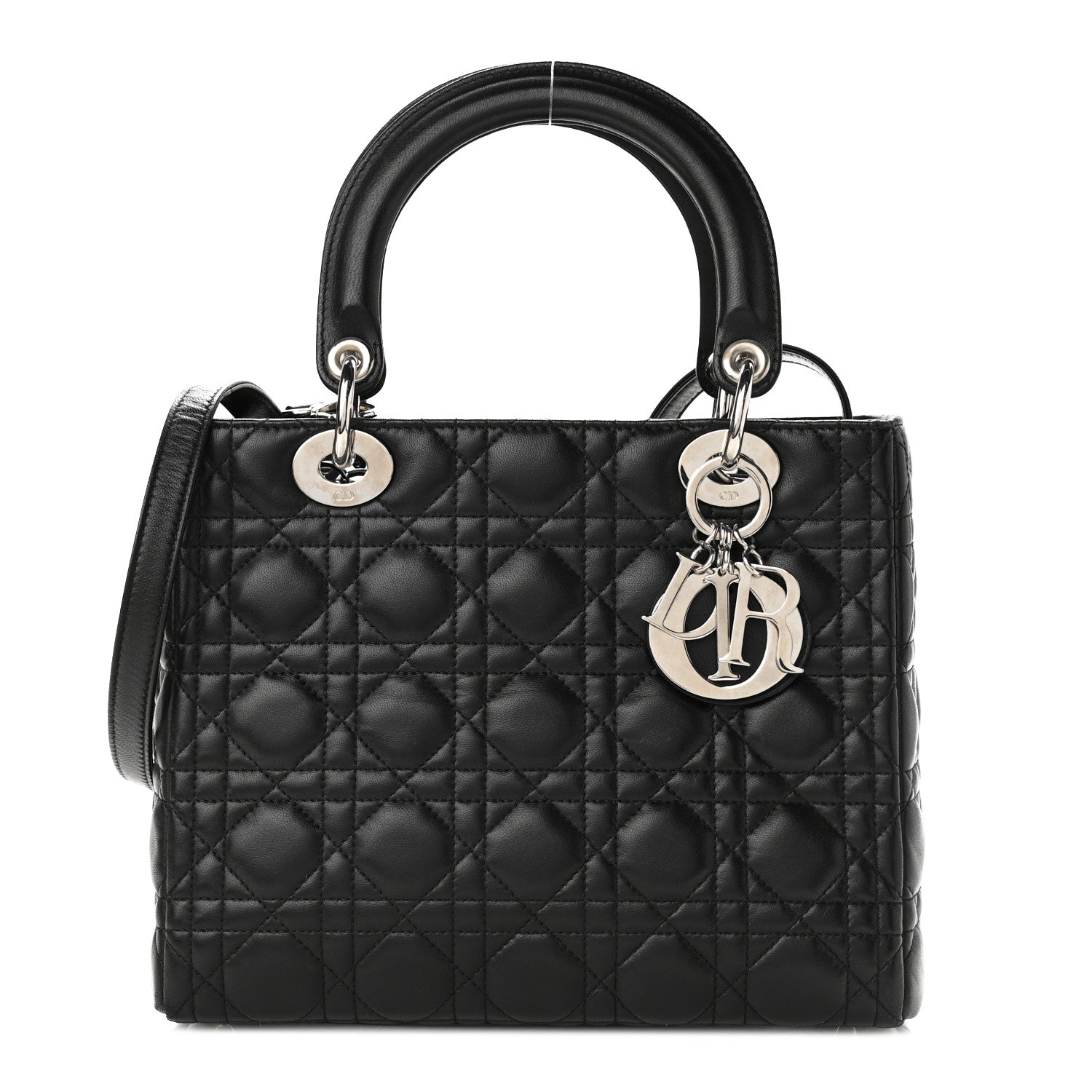 Christian Dior Lambskin Cannage Medium Lady Dior Black 1 of 10