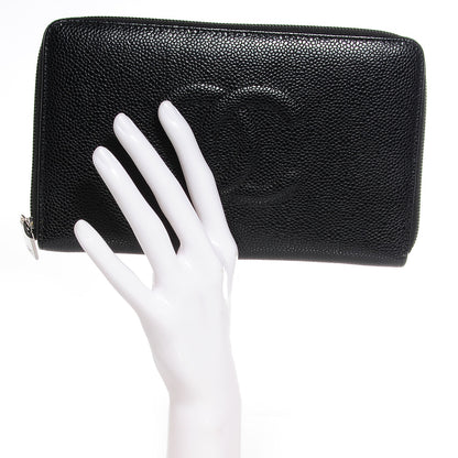 Chanel Caviar CC Timeless Large Zip Around Wallet Black 2 of 9