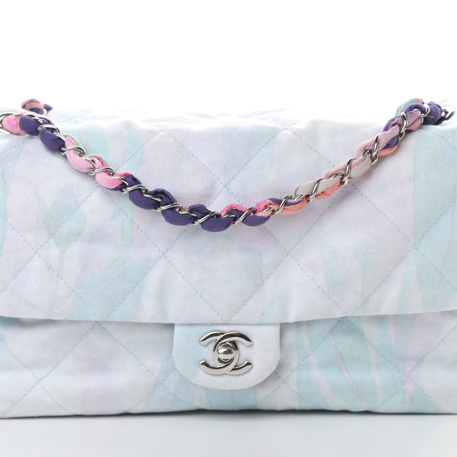 Chanel Canvas Quilted Jungle Jeans Flap White Multicolor 8 of 12