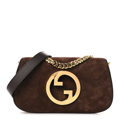 Gucci Suede Talco Roxy Calfskin Blondie Chain Shoulder Flap Bag Burnt Satin 1 of 11