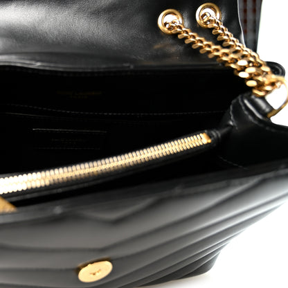 Saint Laurent Calfskin Y Quilted Monogram Small Loulou Chain Satchel Black 7 of 12