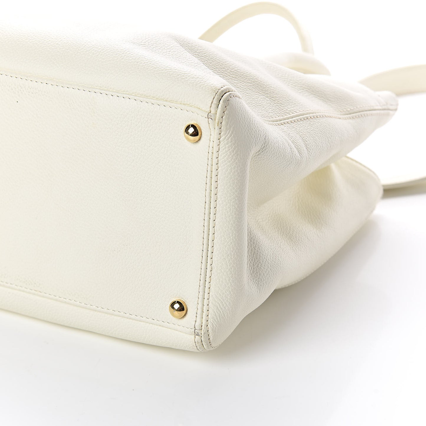 Calfskin Cerf Executive Shopper Tote White