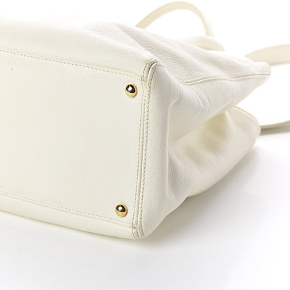 Chanel Calfskin Cerf Executive Shopper Tote White 10 of 10