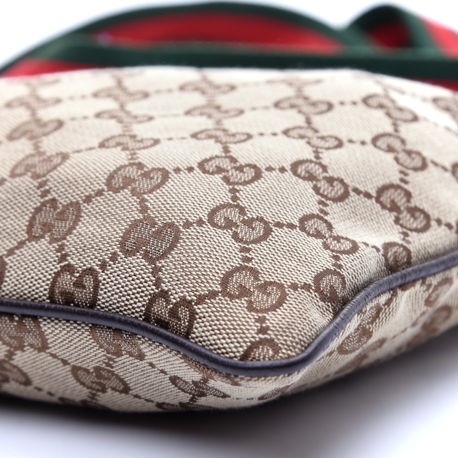 Gucci Monogram Web Small Flat Messenger Bag Brown 7 of 10