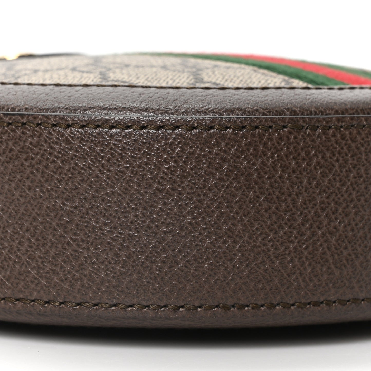 GG Supreme Monogram Web Mini Ophidia Round Shoulder Bag Brown