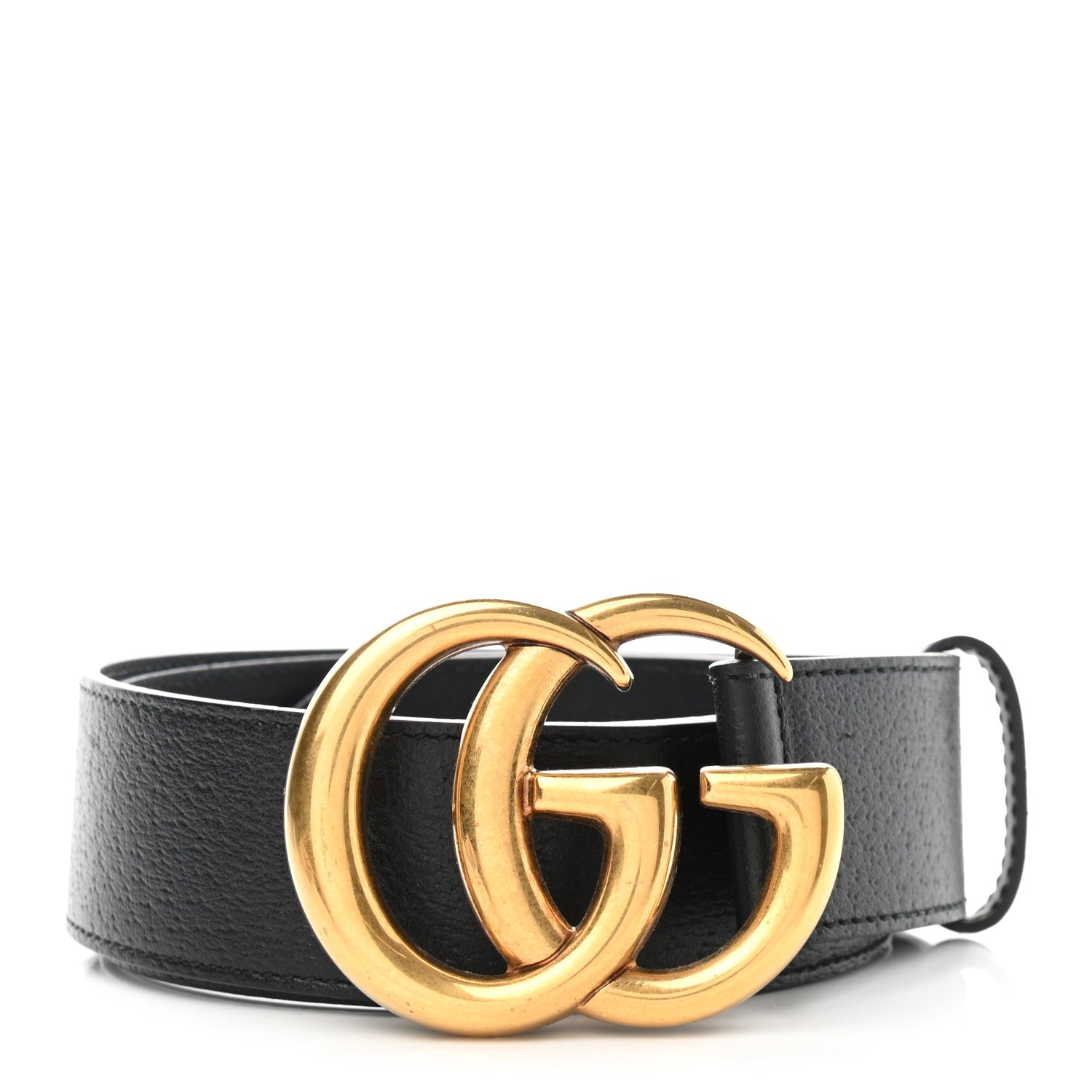 Gucci Textured Dollar Calfskin Double G 40mm Belt 85 34 Black 1 of 6