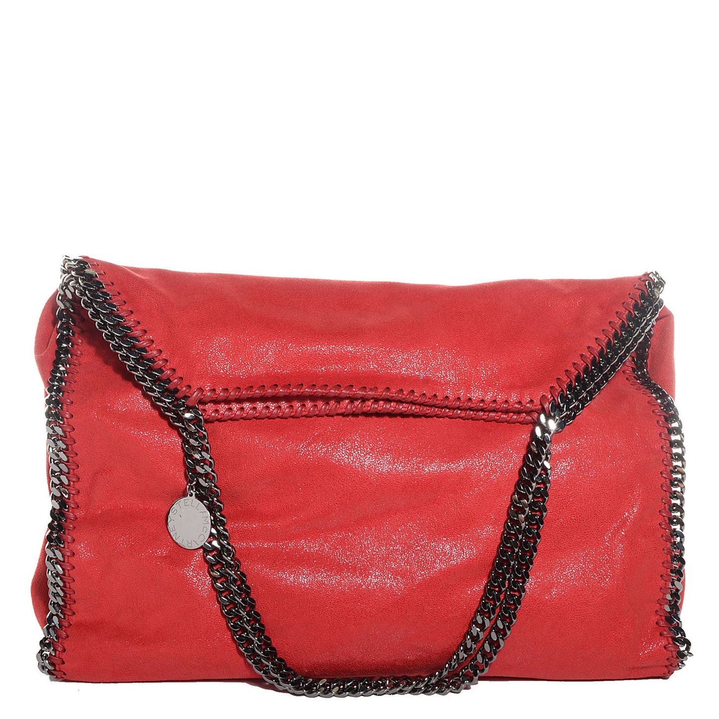 Faux Leather Shaggy Deer Falabella Small Tote Cherry