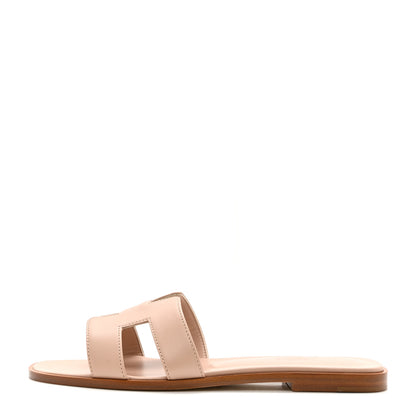 Hermes Box Calfskin Oran Sandals 39.5 Bois De Santal 1 of 8