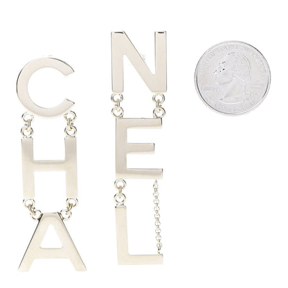 Chanel Metal Cha-Nel Logo Drop Earrings Gold 2 of 5