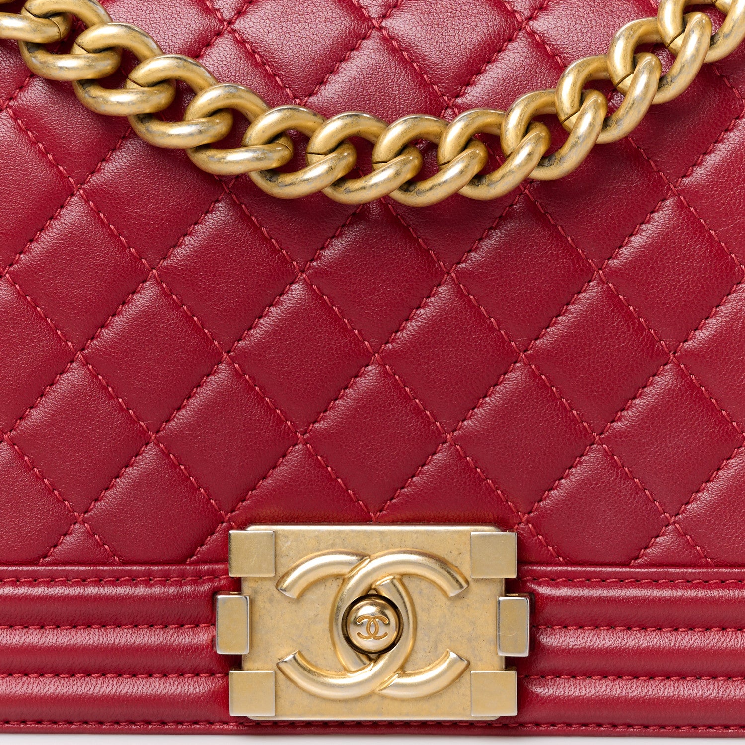 Chanel Lambskin Quilted Medium Boy Flap Red 8 of 10