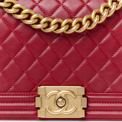 Chanel Lambskin Quilted Medium Boy Flap Red 8 of 10