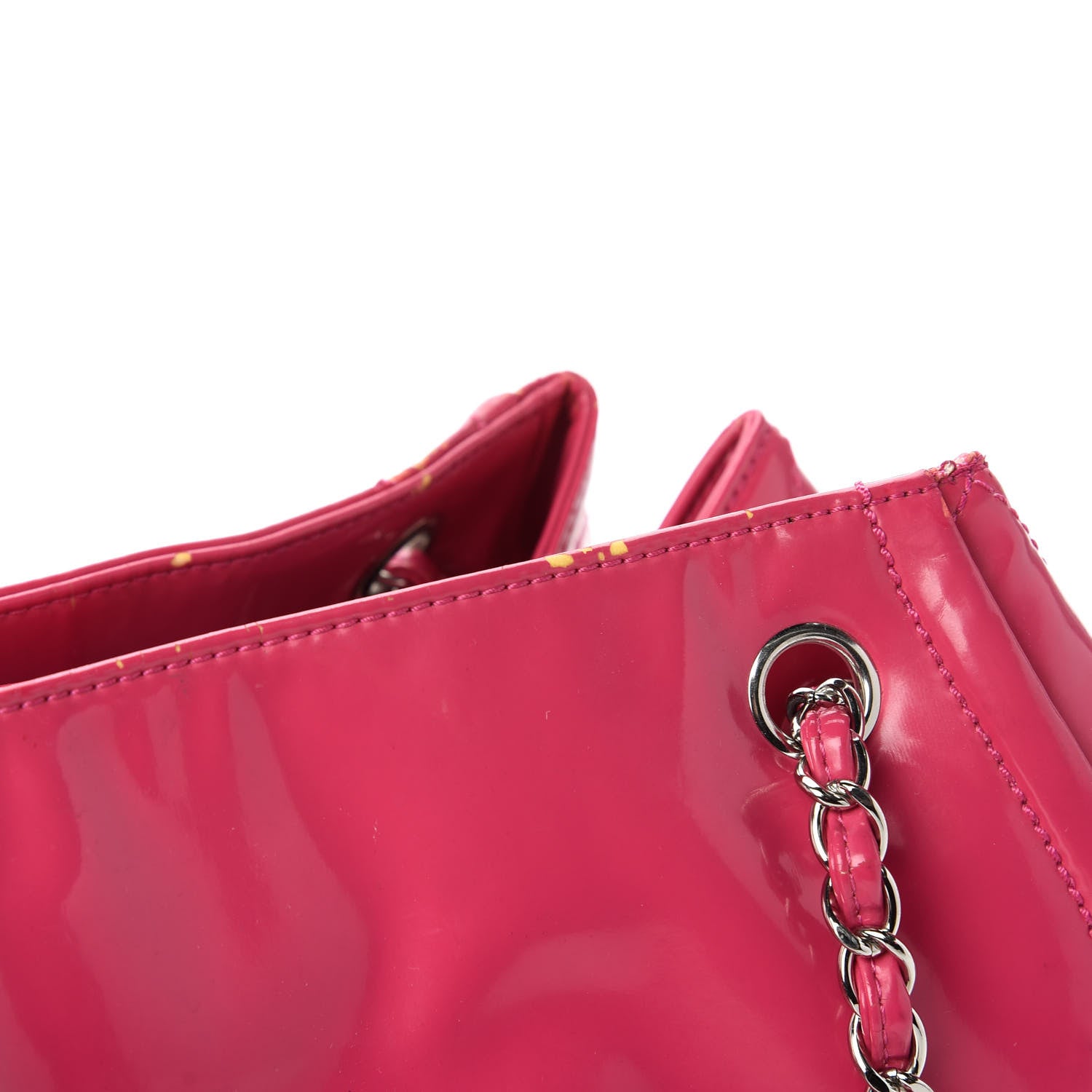 Chanel Vinyl Lipstick Ligne Accordion Tote Pink 14 of 16