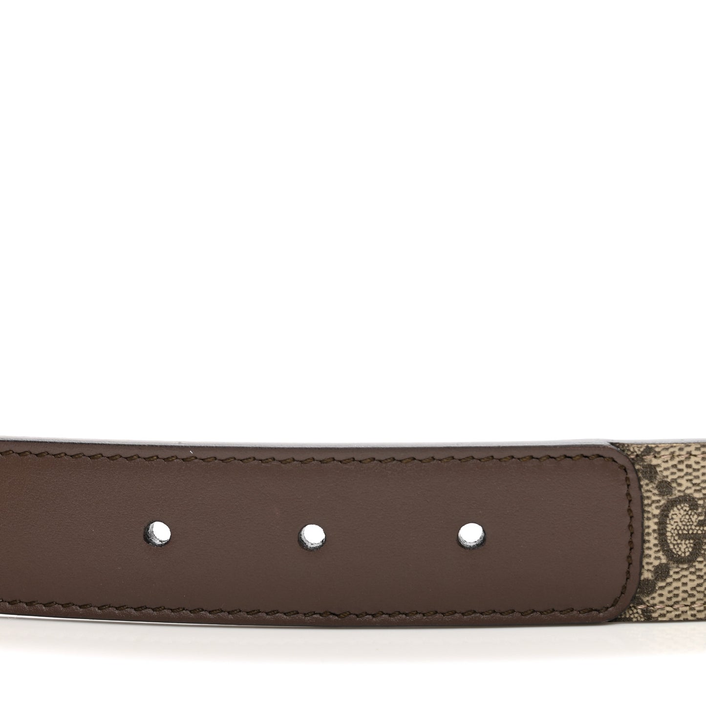 GG Supreme Monogram Matte Plutone Calfskin Double G 30mm Belt 95 38 Beige Ebony New Acero