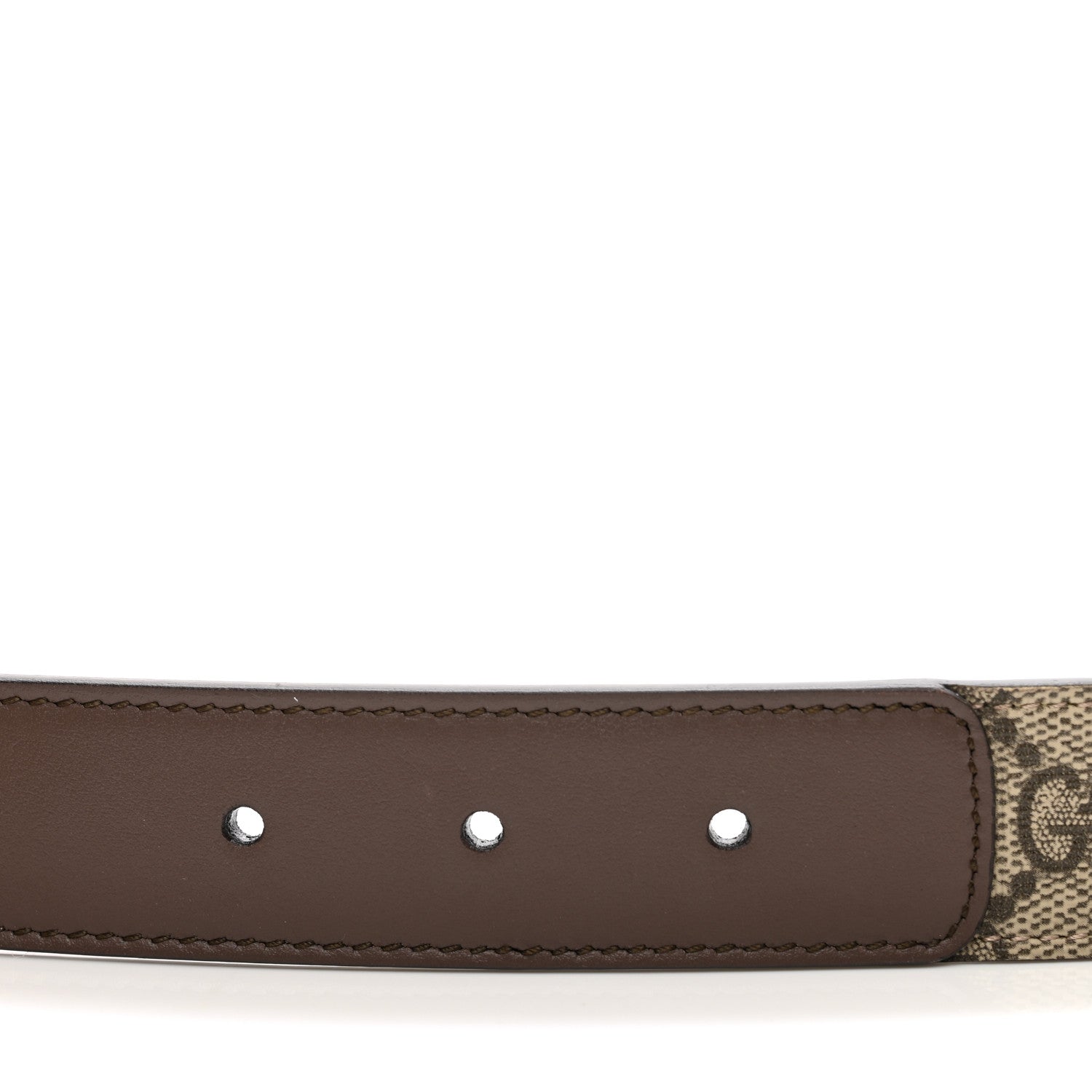 Gucci GG Supreme Monogram Matte Plutone Calfskin Double G 30mm Belt 95 38 Beige Ebony New Acero 5 of 6