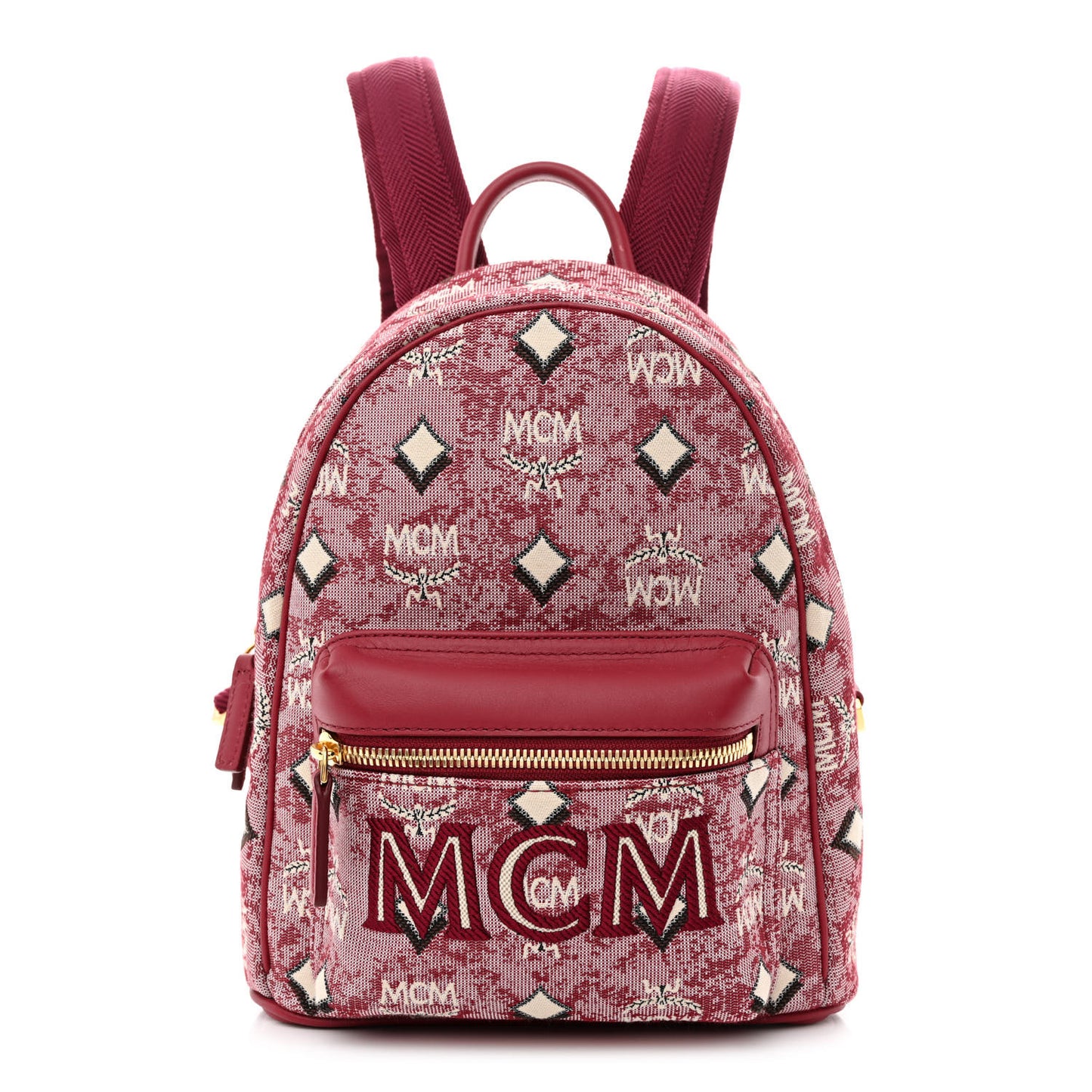 Jacquard Monogram Mini Backpack Red