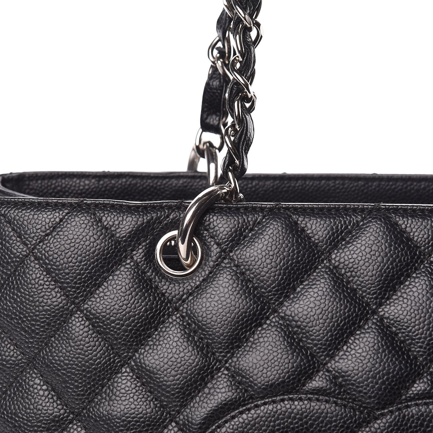 Caviar Quilted Grand Shopping Tote GST Black