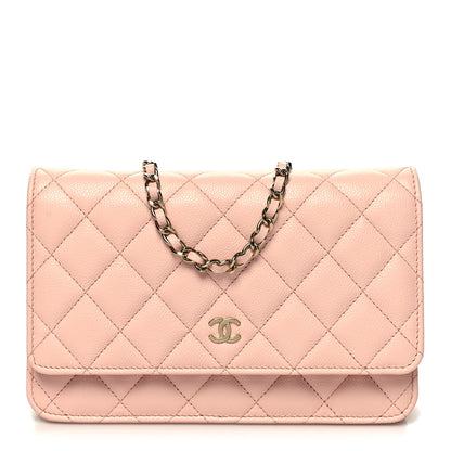 Chanel Caviar Quilted Wallet on Chain WOC Light Pink 1 of 12