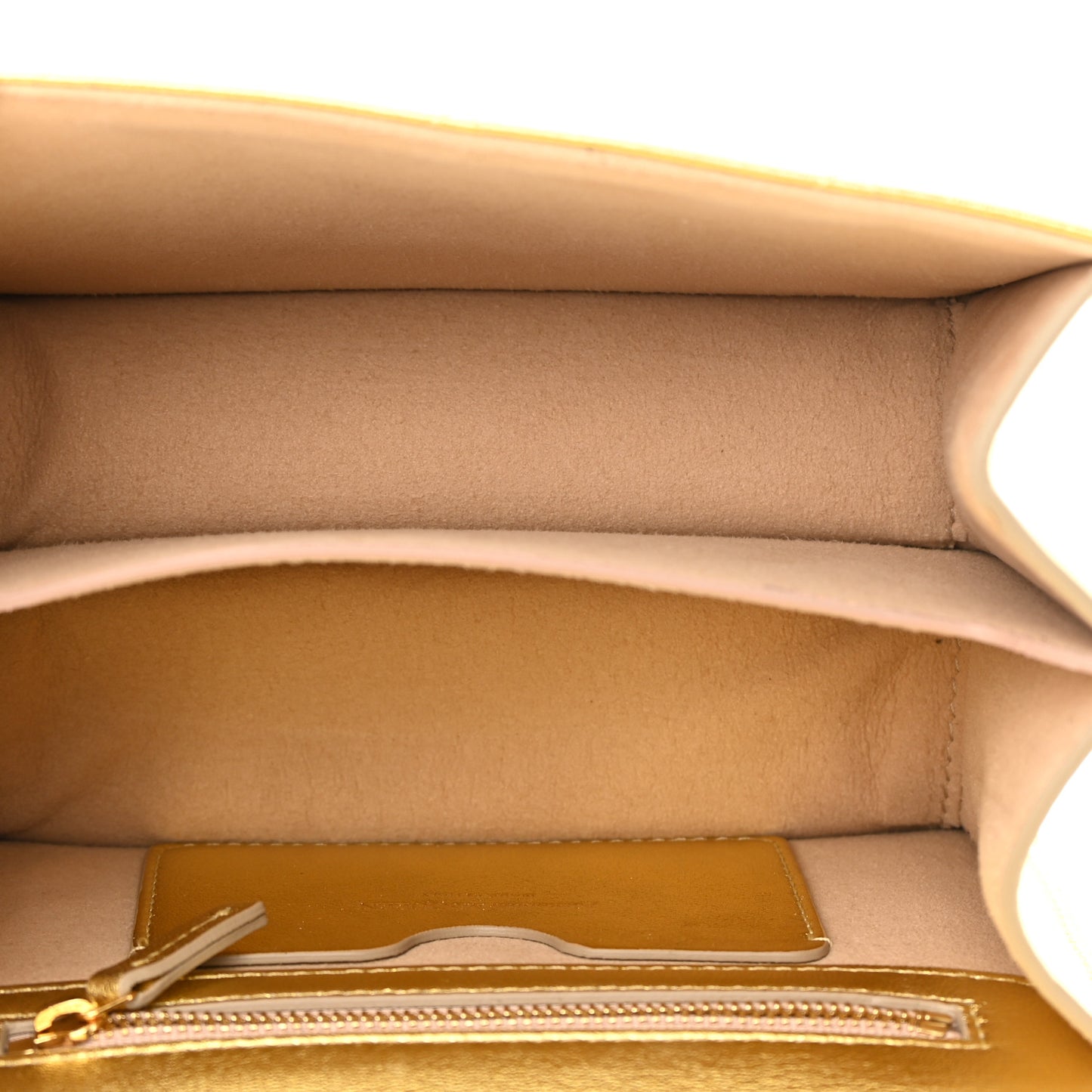Metallic Calfskin Quilted Knuckle Shoulder Bag Gold