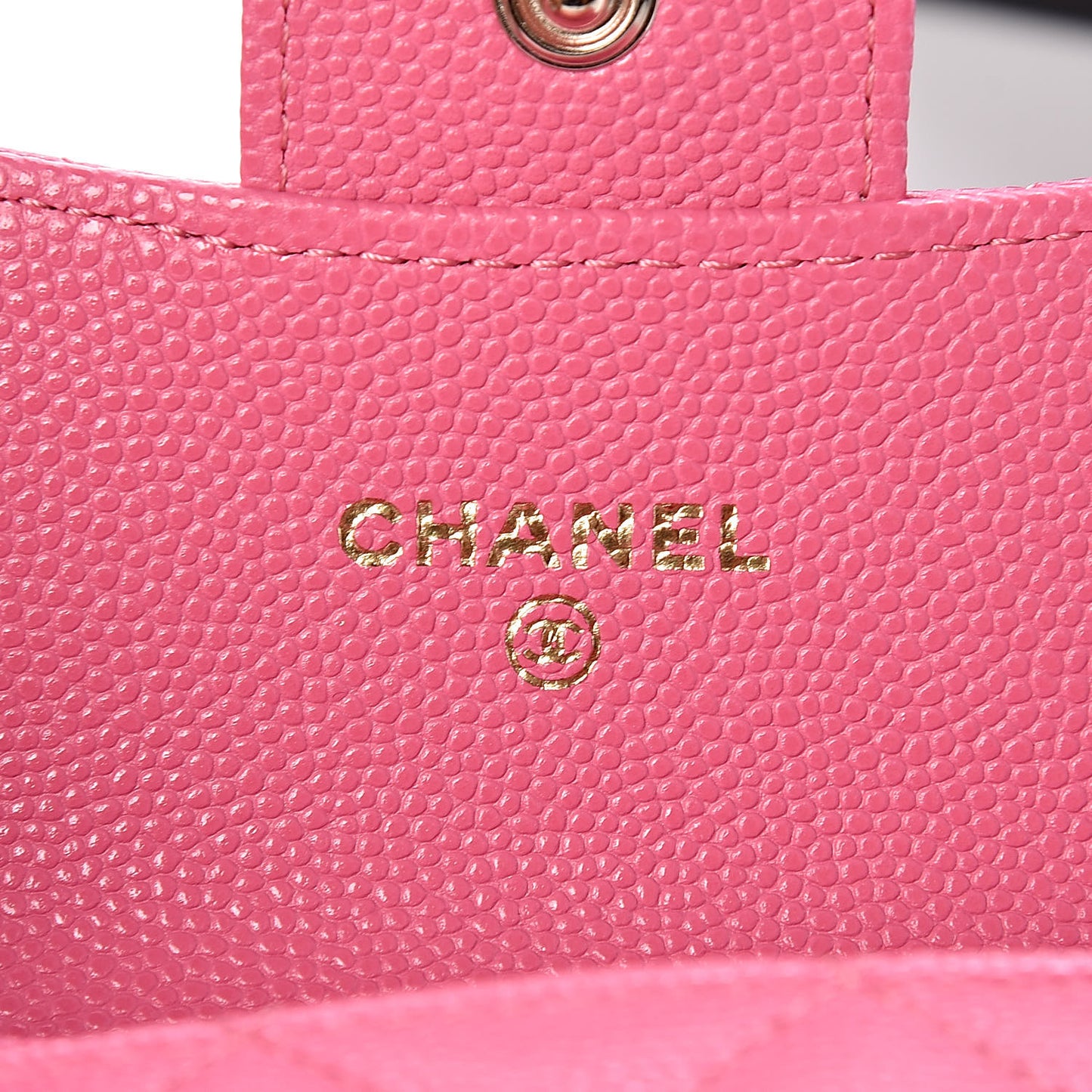 Caviar Quilted Flap Card Holder Pink