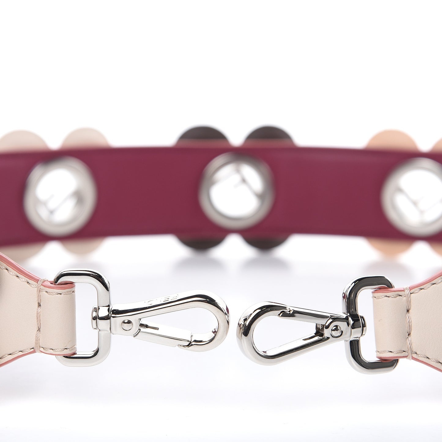 Calfskin F is Studded Flower Strap You Camelia