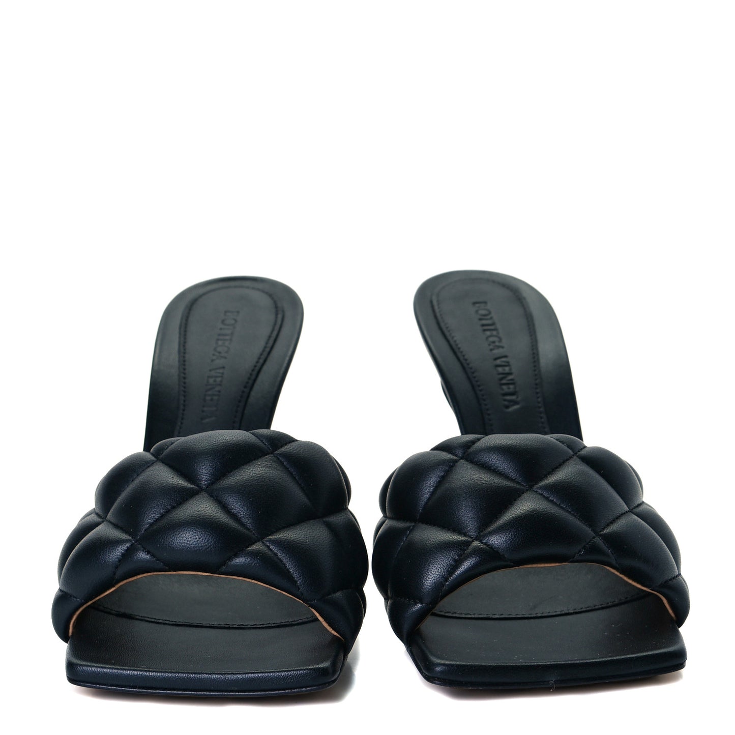 Nappa Matelasse Padded Mule Sandals 35 Black
