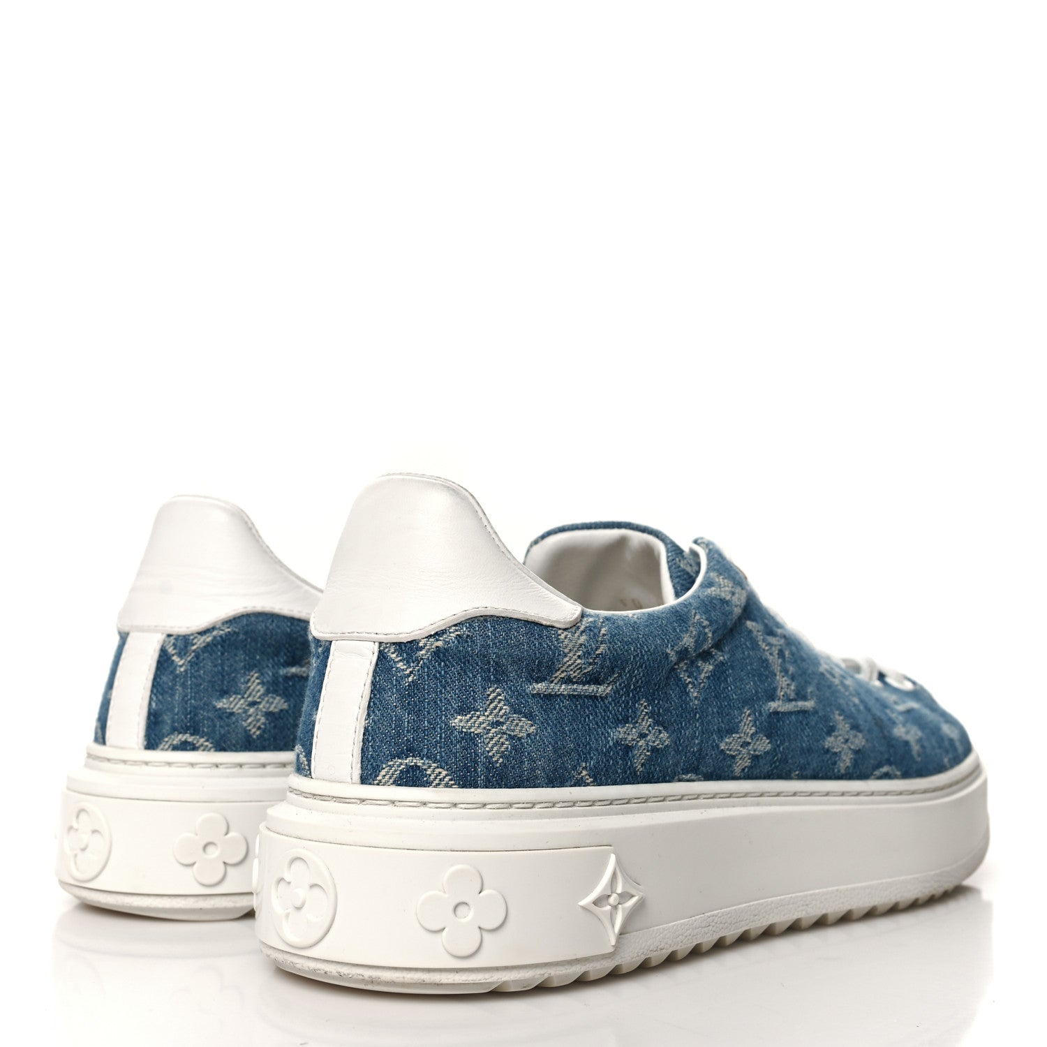Louis Vuitton Denim Monogram Time Out Sneakers 38.5 5 of 10