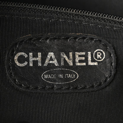 Chanel Caviar Embroidered Logo Shoulder Bag Black 6 of 10
