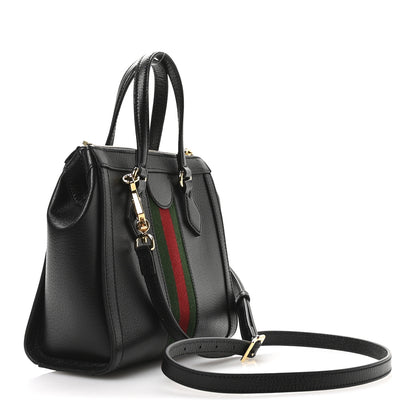 Gucci Textured Calfskin Web Small Ophidia Tote Bag Black 3 of 10