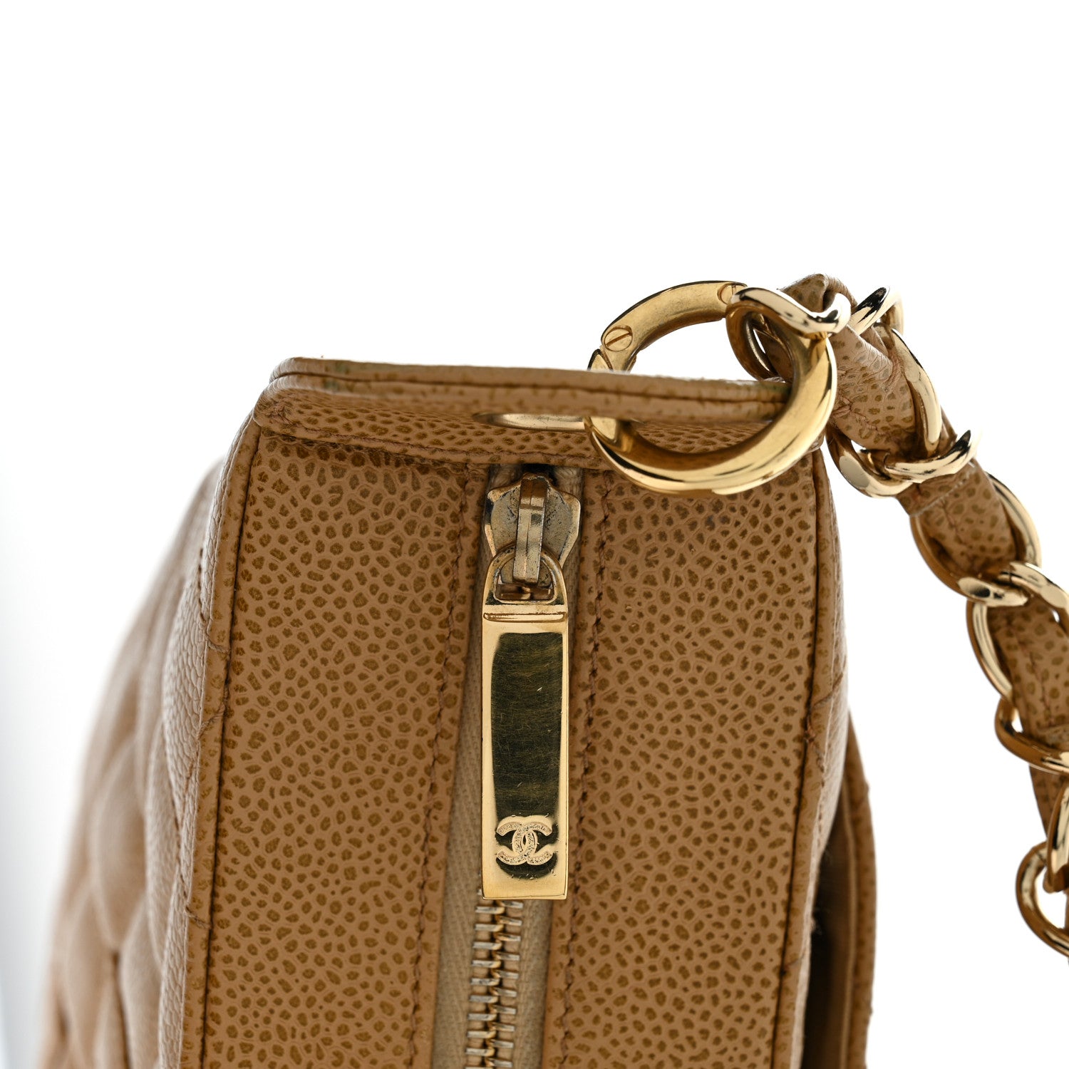 Chanel Caviar Quilted Timeless CC Shoulder Bag Beige 11 of 14