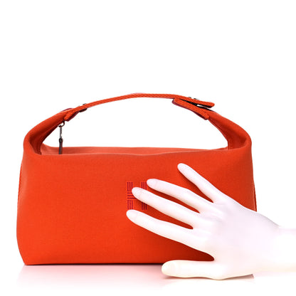 Hermes Canvas Large Bride-A-Brac Pouch Orange Feu Burgundy 2 of 11