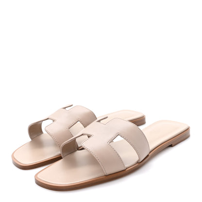 Hermes Box Calfskin Oran Sandals 39 Camel 4 of 10