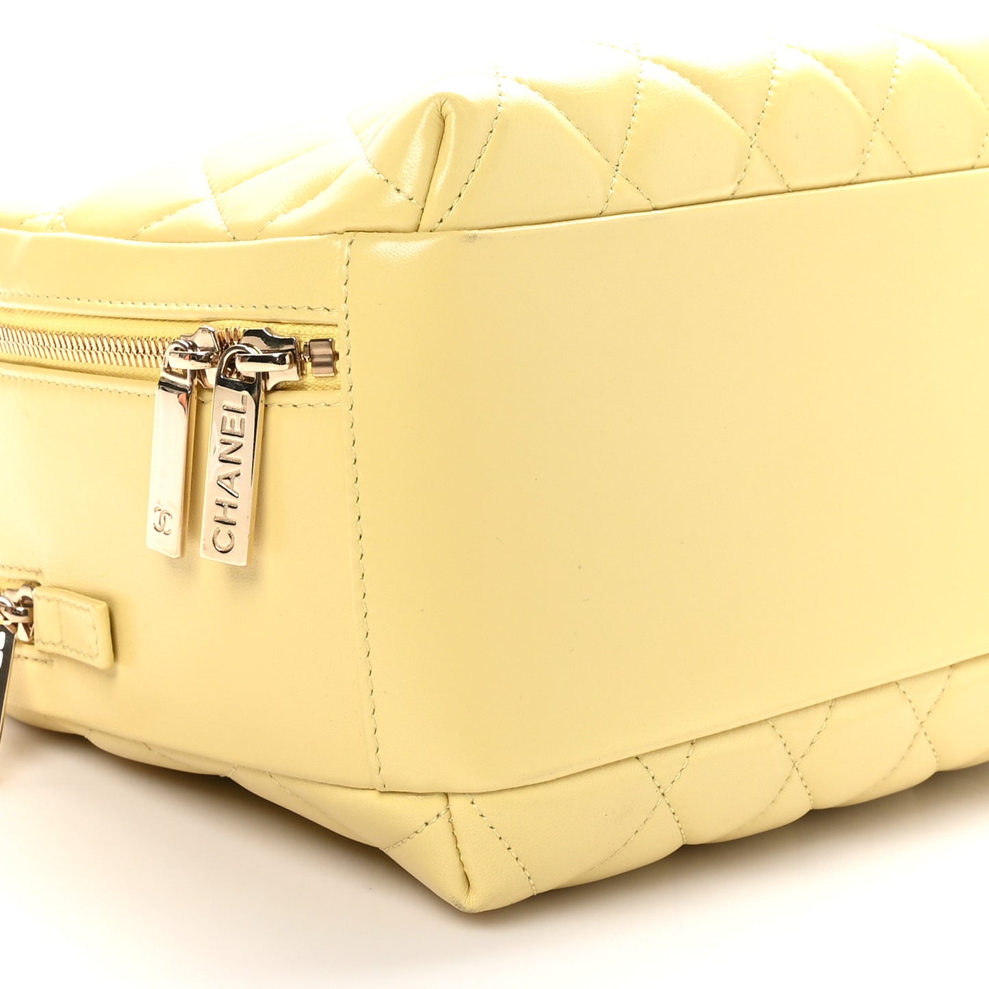 Lambskin Quilted Medium Trendy CC Bowling Bag Yellow