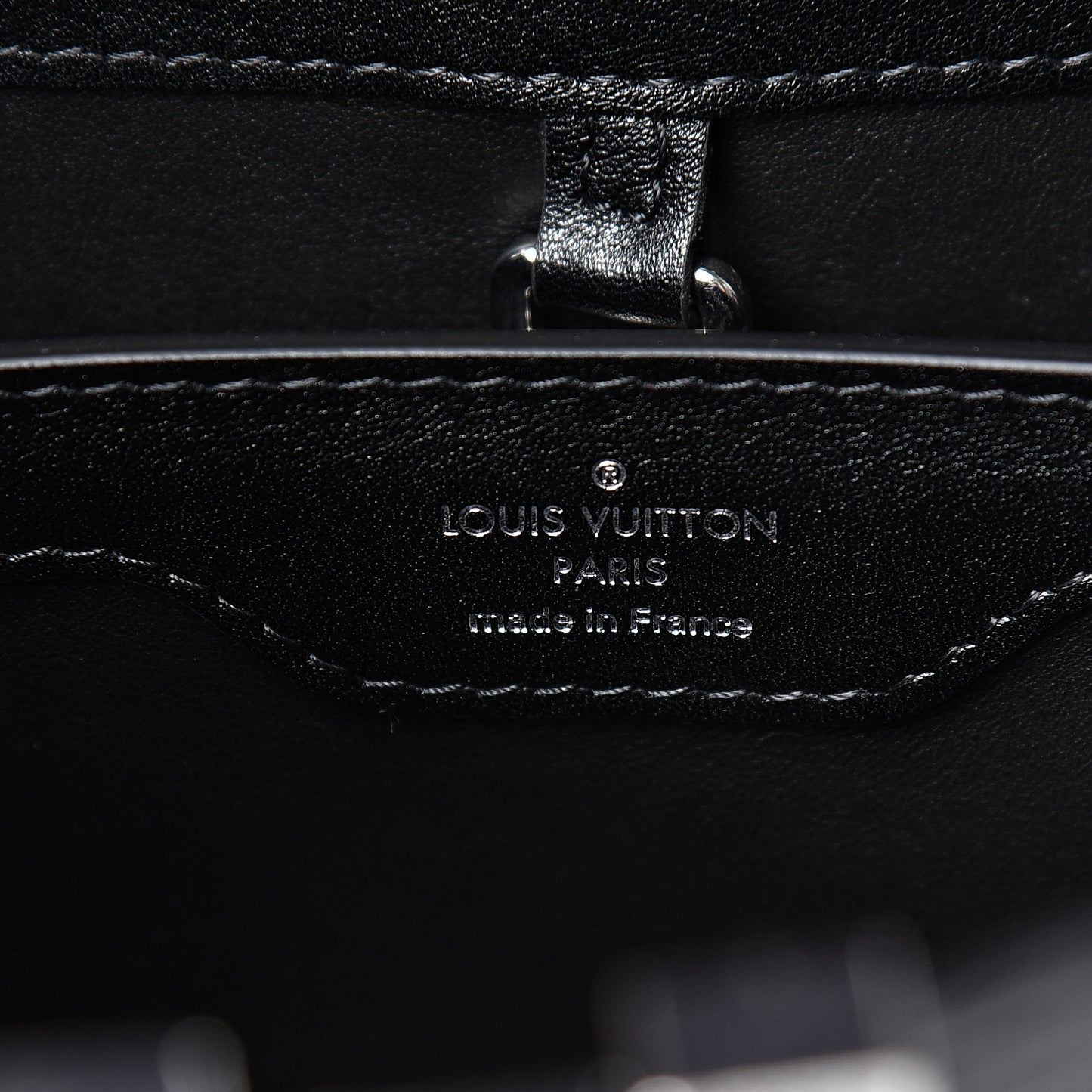 Smooth Calfskin Crystal Flowers Capucines BB Black