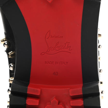 Christian Louboutin Calfskin Studded Chasse A Clou Flat Chelsea Boots 40 Black 6 of 9