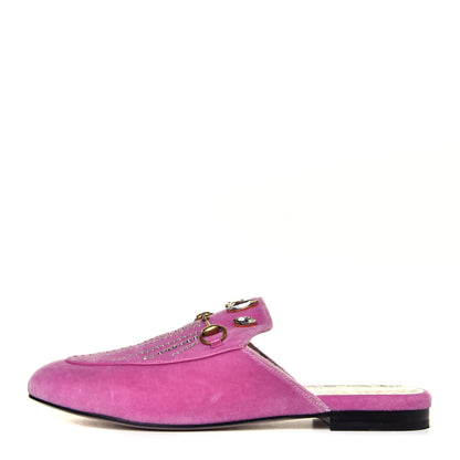 Gucci Velvet Marquise Crystals Womens Princetown Slippers 40 Malva Dark Malva 1 of 12