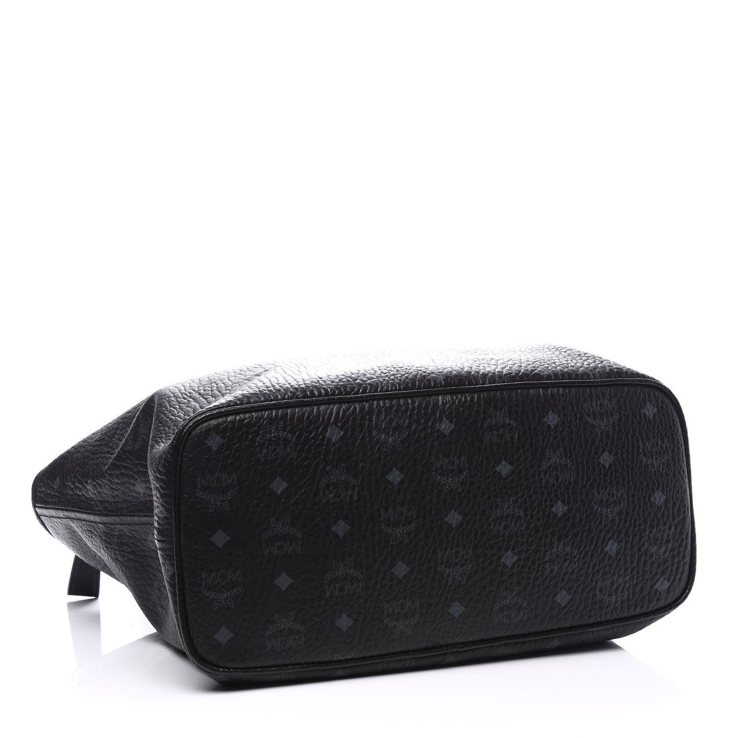 MCM Visetos Medium Anya Zip Top Shopper Tote Black 3 of 9