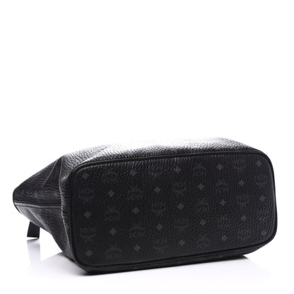 MCM Visetos Medium Anya Zip Top Shopper Tote Black 3 of 9
