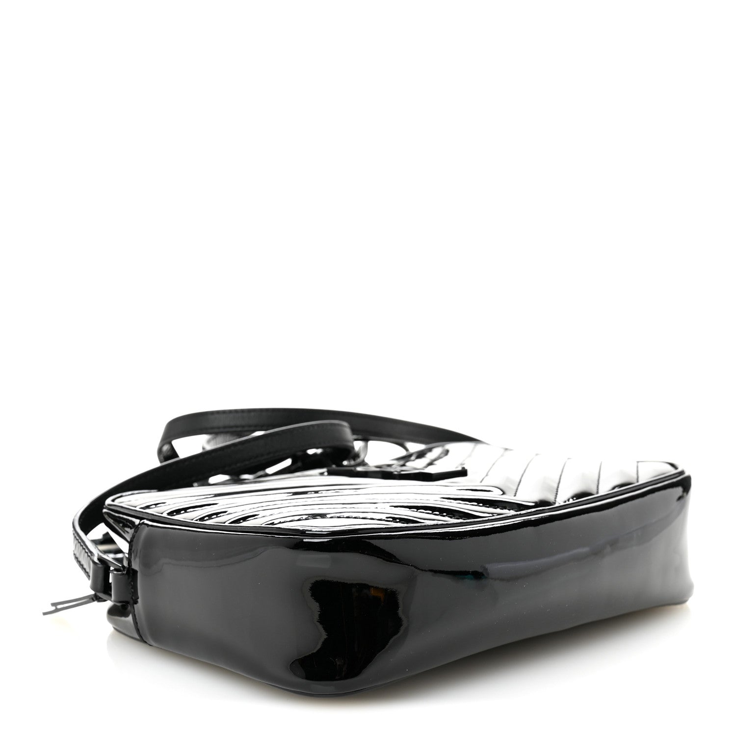 Saint Laurent Patent Calfskin Matelasse Monogram Lou Camera Bag Black 4 of 10