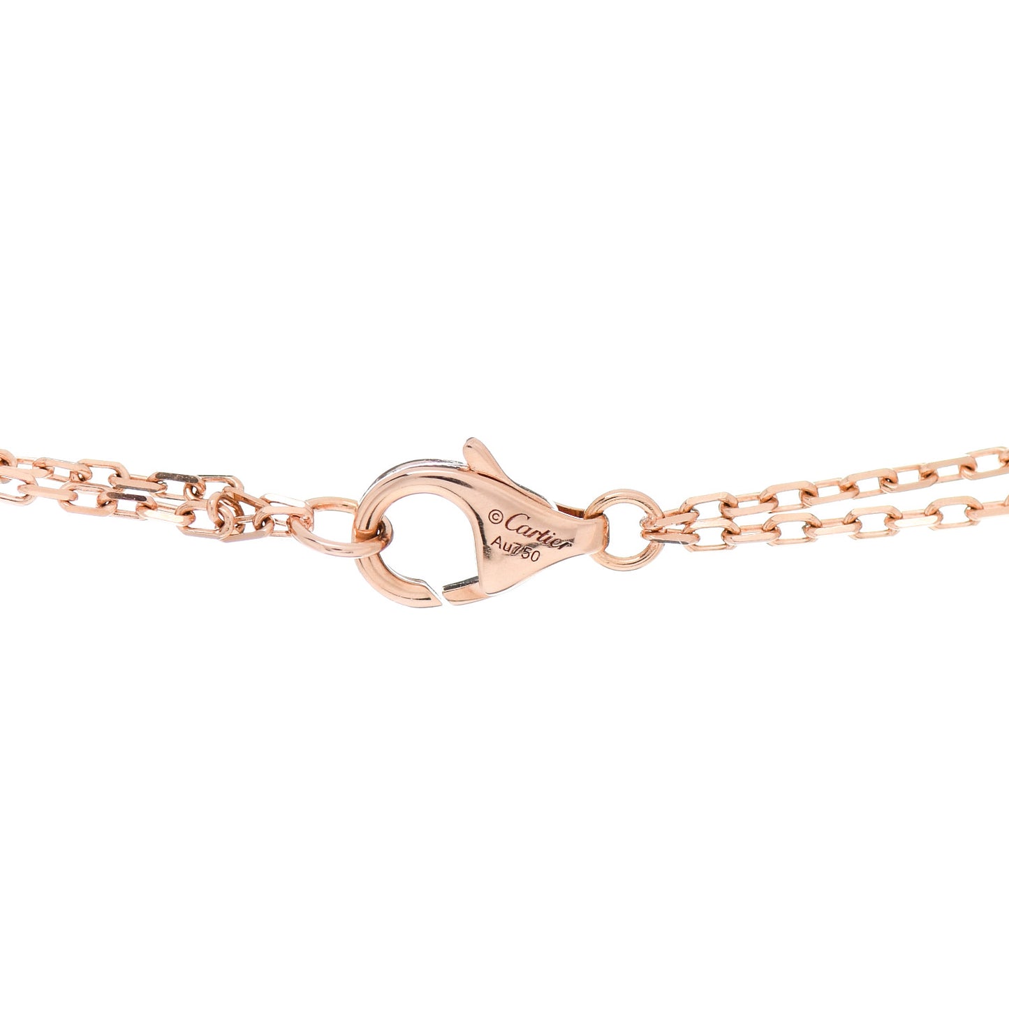 18K Pink Gold 2 Diamond LOVE Necklace