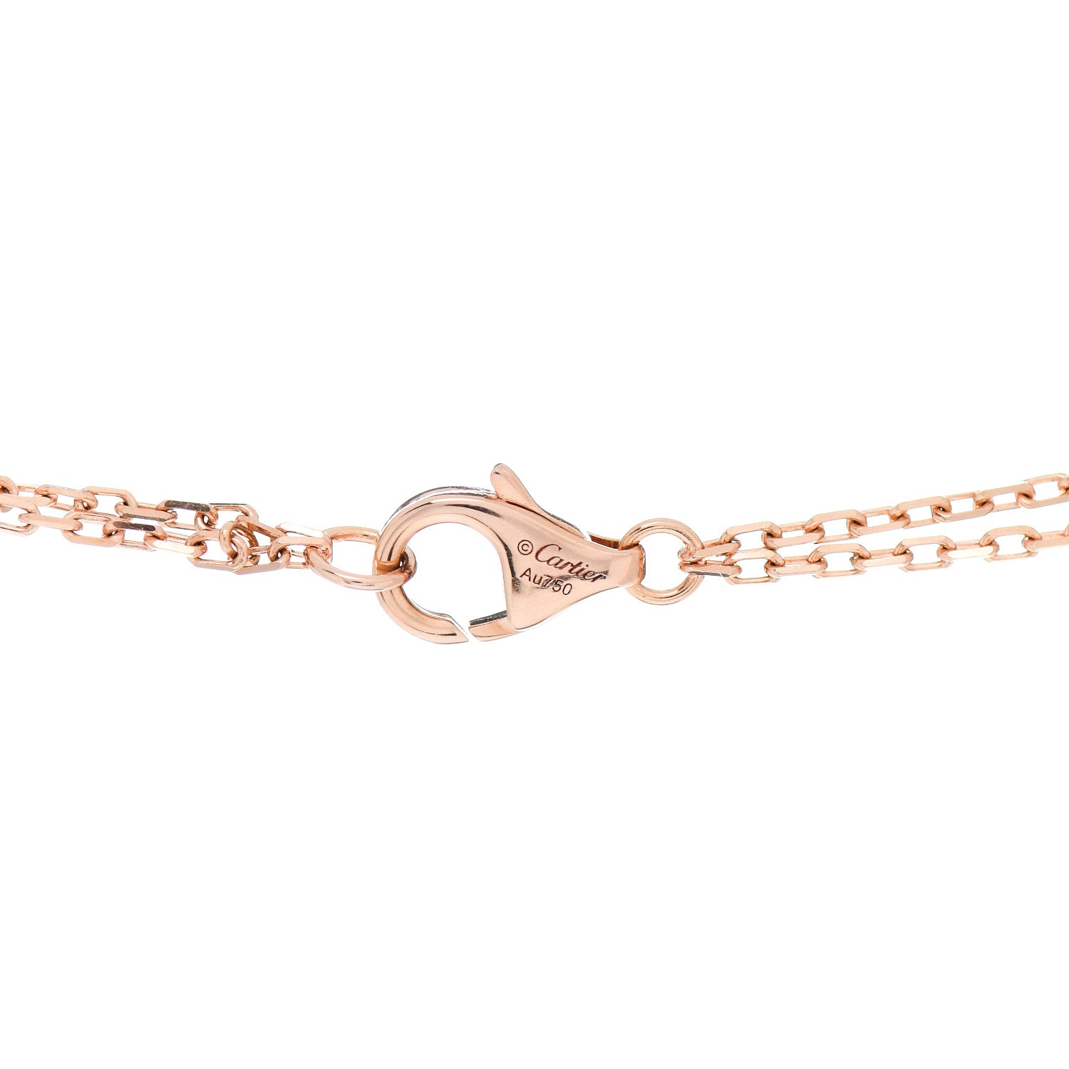 Cartier 18K Pink Gold 2 Diamond LOVE Necklace 4 of 5