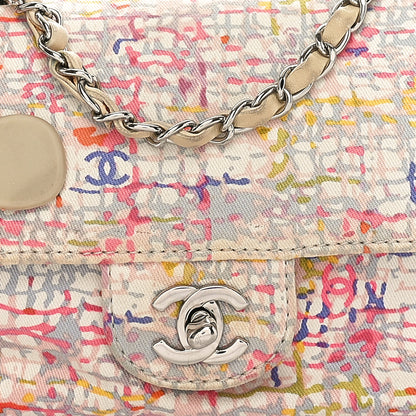 Chanel Canvas Watercolor Tweed Print Clover Small Flap Multicolor 8 of 10