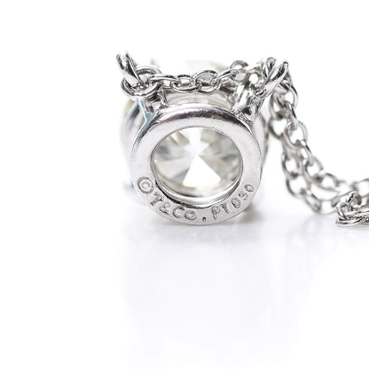 Tiffany Platinum Diamond 1.02ct Solitaire Pendant Necklace 6 of 7