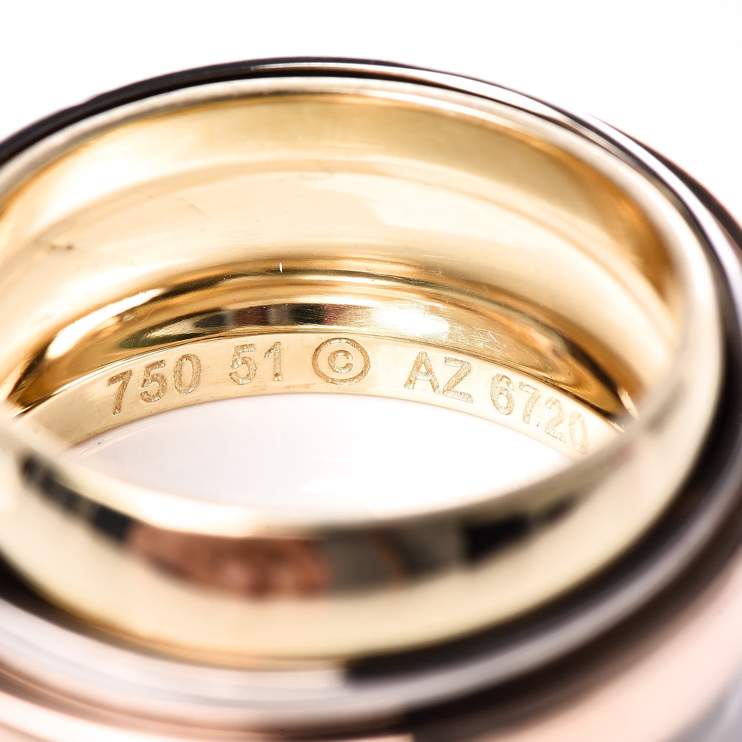 Cartier 18K Pink Yellow White Trinity Must Essence Ring 51 5.75 4 of 5