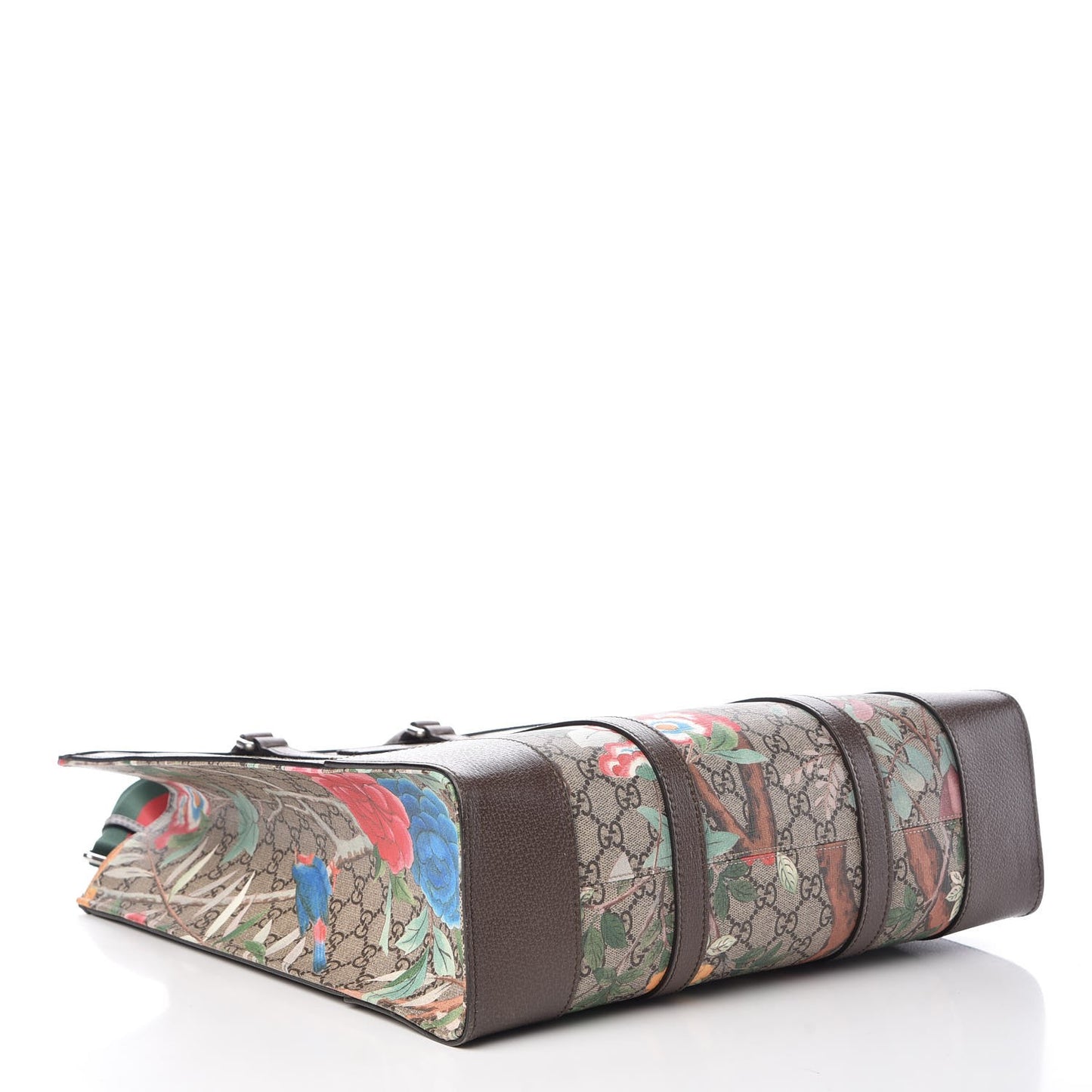 GG Supreme Monogram Tian Web Vertical Tote Beige Multicolor New Acero