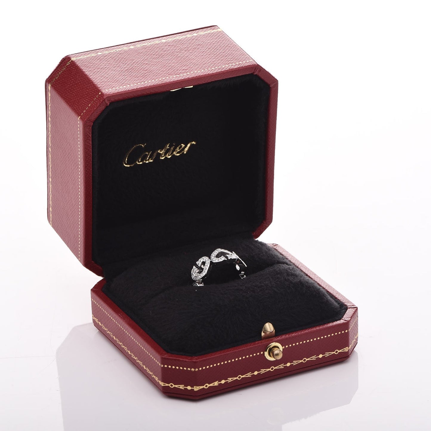 18K White Gold Diamond Hearts and Symbols Paved Ring 47 4