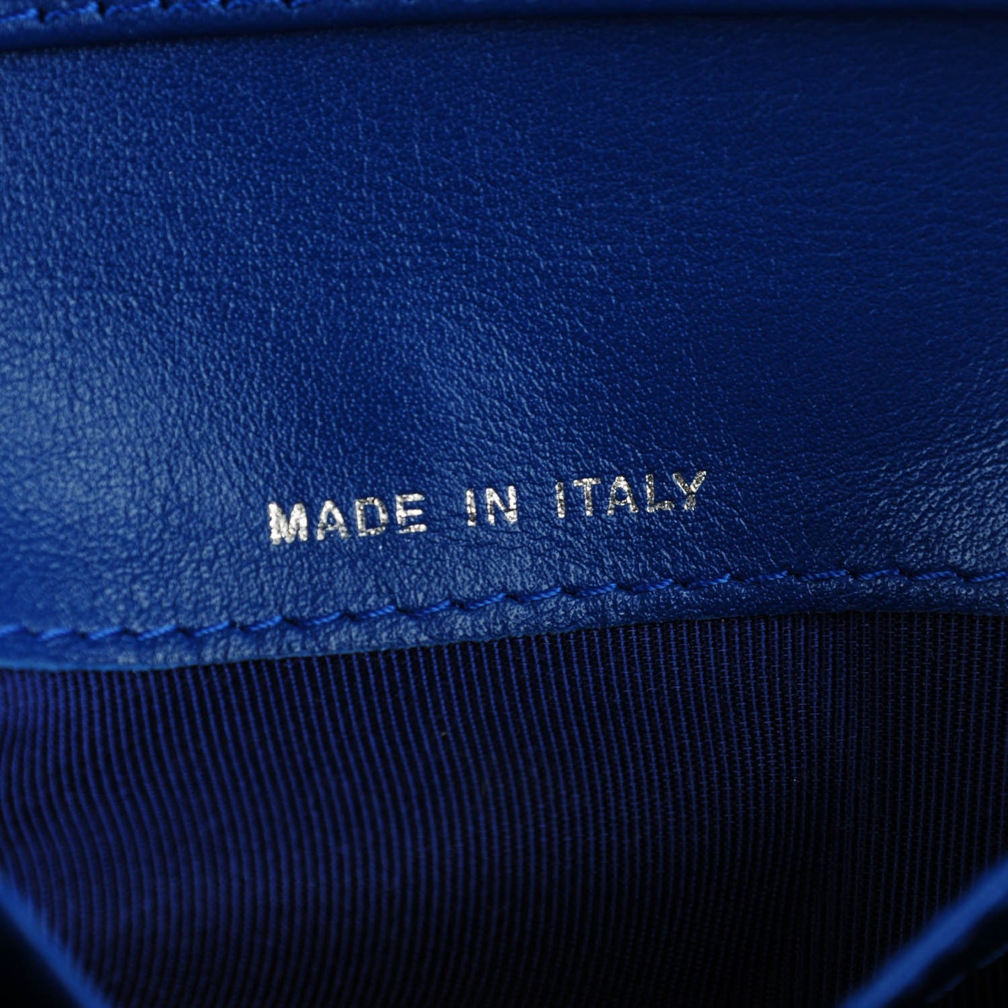 Patent Quilted Zip Pocket Wallet Blue