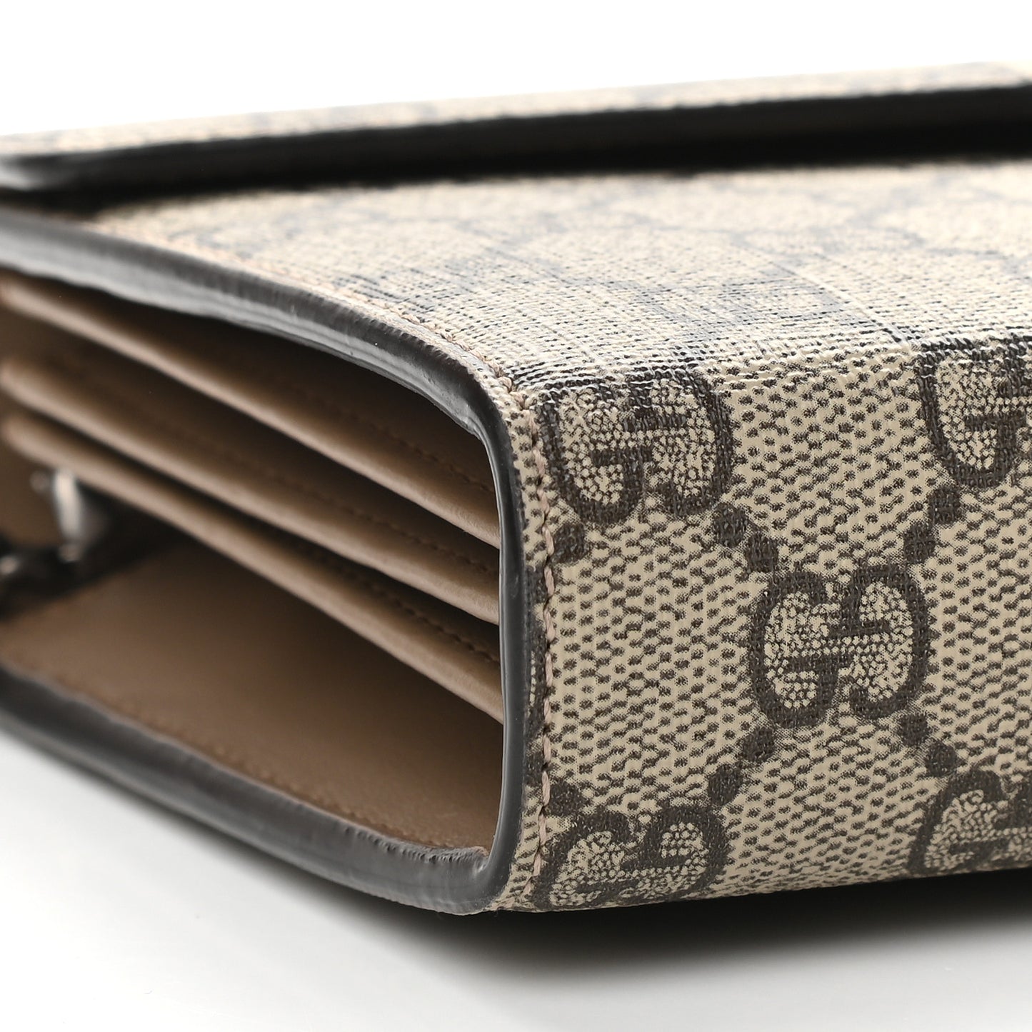 GG Supreme Monogram Mini Dionysus Chain Wallet Beige Taupe